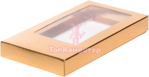Коробка для шоколадной плитки 18 см*9 см*1,7 см золото